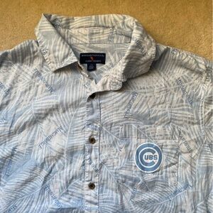Margaritaville Chicago Cubs Island Reserve Linen Blend Short Sleeve Button-Up